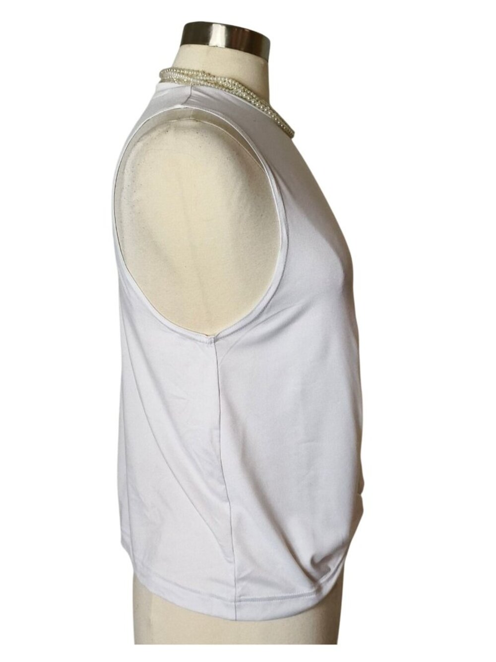 Adidas Womens S Tank Top Twist Front White Chic Sporty Muscle Logo Athlesiure - Picture 5 of 7